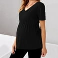 thumbnail image 2 of T-shirt de Maternité pour Femmes à Ourlet Régulier, Décontracté, Manches Courtes, Col Rond, Basique, Allaitement, Haut T-Shirt, 2 of 5