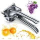 thumbnail image 1 of Exprimidor manual de mano de metal de acero inoxidable, exprimidor de prensa en frío para frutas jugosas suaves como limas, limones, mandarinas, cítricos, naranjas, uvas y pomelos., 1 of 3