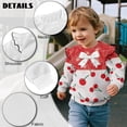 thumbnail image 6 of DISNIMO Cherry Bow Printed Pullover for Toddler Girl Crewneck T-Shirts Long Sleeve Sweatshirt Cozy Sweater Tops 3-4 Years, 6 of 7