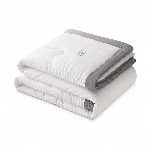 FURMORA Solid Color Quilt,All Season King Size Soft Quilted Cotton Quilts Comforter Reversible Cotton Insert,Winter Summer Warm Fluffy,White,Multisize