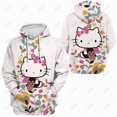 thumbnail image 1 of Chandail à Manches Longues d'Automne pour Femmes, Mode, Noir, Chandail à Enfiler, Série Hello Kitty à Imprimé, Col Rond, Couleur, Décontracté, pour Navette, Doux, Chandail à Capuchon, 1 of 6