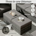 thumbnail image 5 of HOMREST 4 Piece Wicker Patio Furniture Set, 360 Degree Outdoor Swivel Patio Chairs w/Coffee Table and 3-Seat Sofa, Small Patio Furniture Set for Garden, Deck and Poolside (Grey), 5 of 8