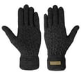 thumbnail image 2 of Women's Cable Knit Winter Warm Soft & Comfy Touchscreen Texting Gloves (Black), 2 of 2