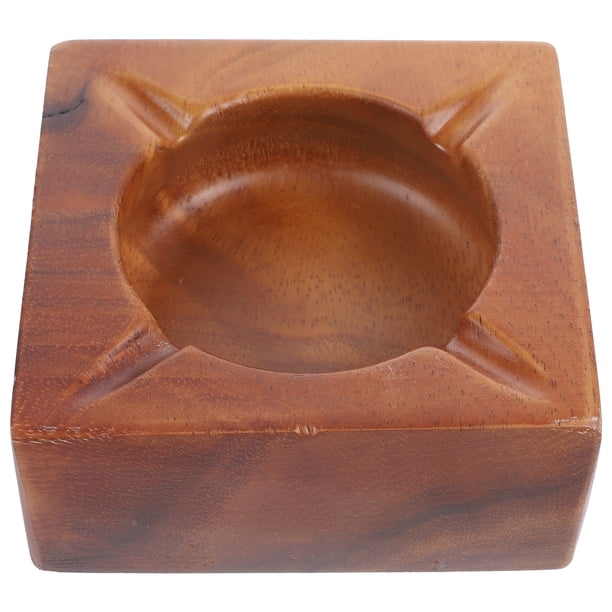 ColoMX Cenicero de cigarros Cenicero de madera de mesa Ceniceros de cigarrillos Contenedor de cenizas vintage