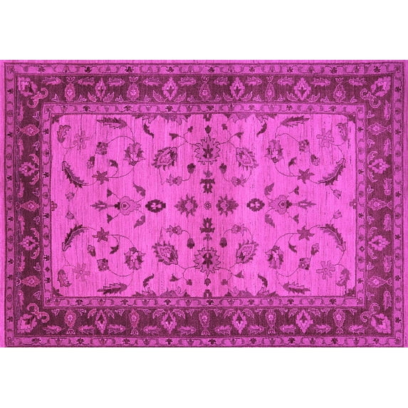 Ahgly Company Indoor Rectangle Oriental Pink Traditional Area Rugs, 8' x 10'