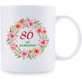 thumbnail image 2 of 86th Birthday Gifts for Women - 86 and Fabulous with A Garland Birthday Mug - 86 Year Old Present Ideas for Mom, Wife, Grandmother, Daughter, Sisters, Friends, Colleague, Coworker - 11 oz Coffee Mug, 2 of 6