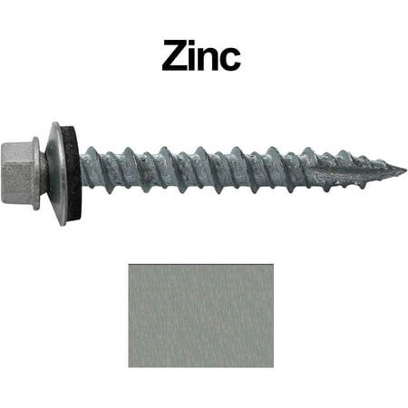 

Jake Sales Brand - 10 x 1-1/2 ~250 Metal Roofing Screws - Hex Head - Type 17 - EPDM Washer - GALVANIZED/ZINC