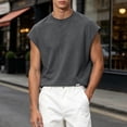 thumbnail image 5 of LIaqionyy Men's Sleeveless Shirts Crop Vest Top Crew Neck Comfortable Loose Running Pullover Tank Tops Clothes, 5 of 8