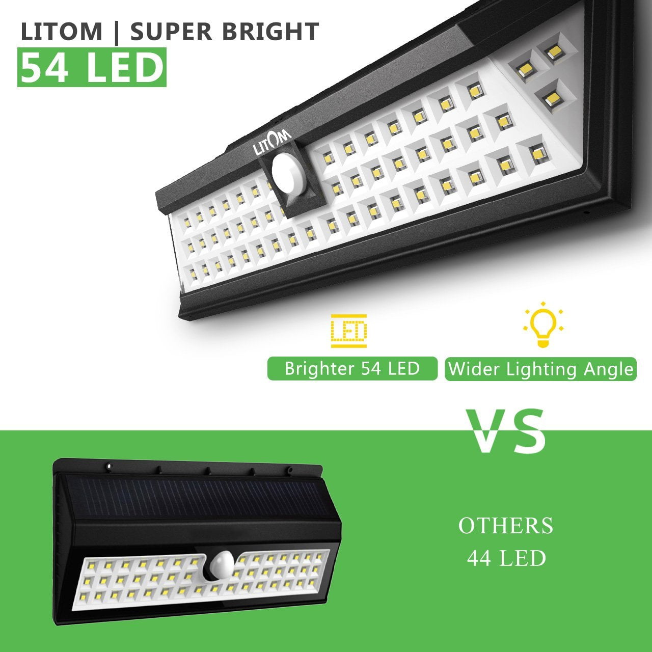 Litom Super Bright Solar Lights 54 Led Power Outdoor Motion Litom Super Bright Solar Lights 54 Led Power Outdoor Motion Sensor Light With On Both Side Com