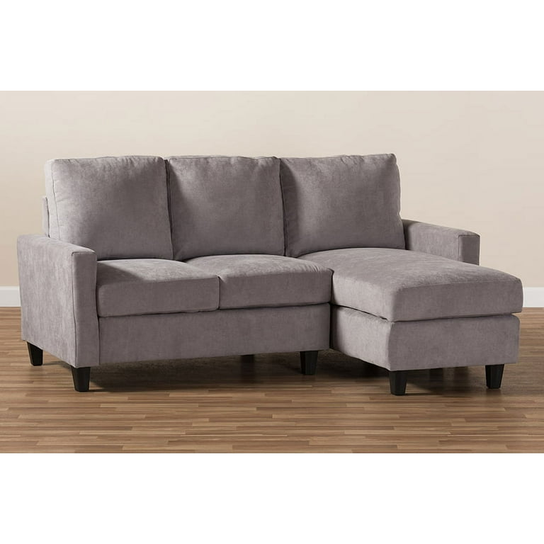 Baxton Studio Sectional Sofa Grey Baci Living Room