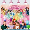 thumbnail image 3 of Cartoon Princess Birthday Backdrop Photography Kids Party Supplies Happy Birthday Party Decorations 94''×71'', 3 of 3