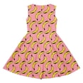 thumbnail image 4 of Kiijoy Toddler Girls Banana Print Sundress Casual Sleeveless Skater Dress with Pockets, 4 of 4
