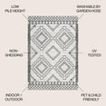 thumbnail image 4 of JONATHAN Y SANTA MONICA 4 x 6 Area Rug, Marokko Diamond Tribal Medallion - Ivory/Black, SMB127E-4, 4 of 8