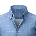 thumbnail image 3 of XuJwPNcy Men Long Sleeve Shirt Fashion Striped Collar Dress Tops Button down Work Casual Shirts(Blue,X-Small), 3 of 4