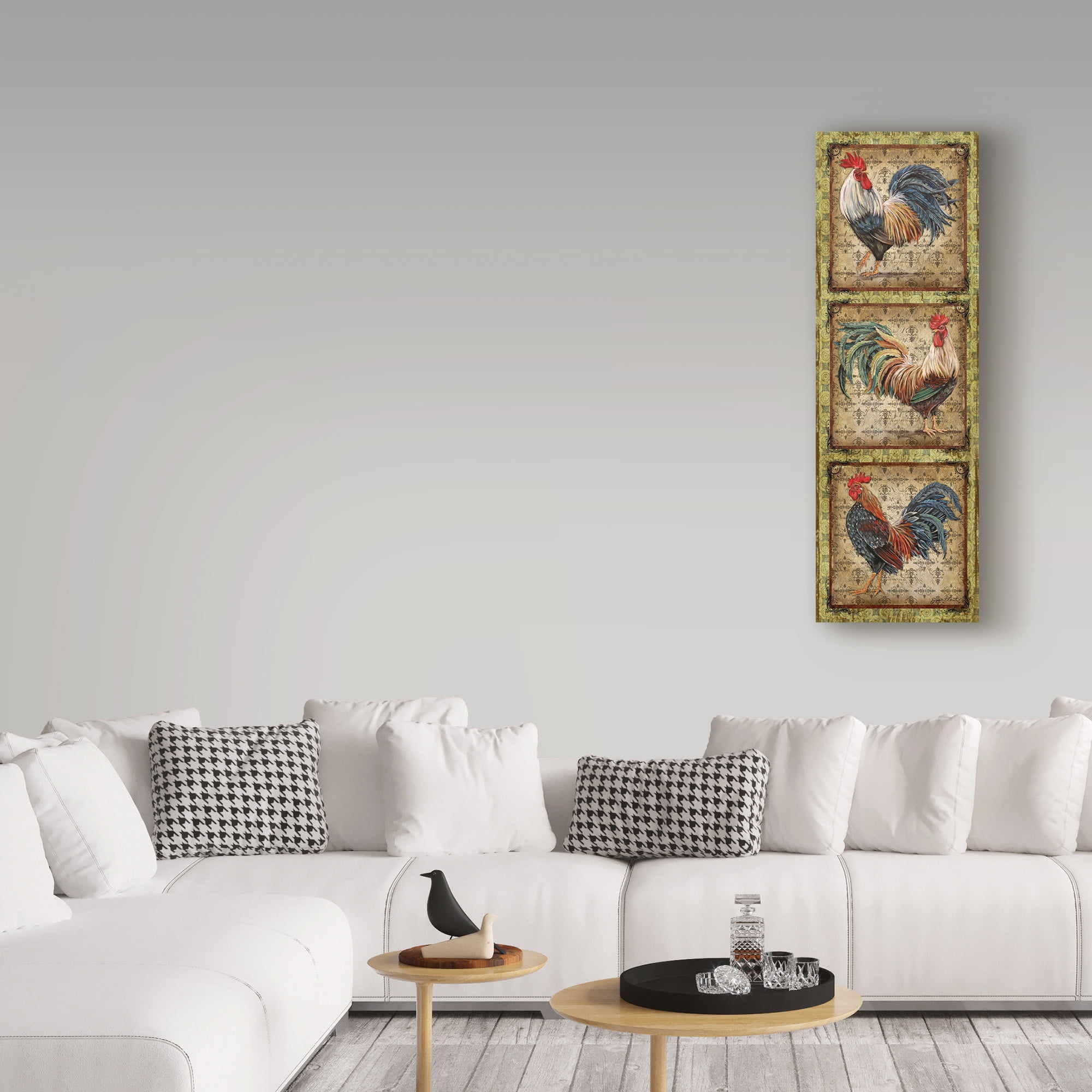 Trademark Fine Art 'Le Coq Rooster Trio' Canvas Art by Jean Plout