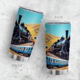 thumbnail image 4 of Taza de café Travel Tumbler Oasisdream de 600 ml con estampado de trenes, 4 of 6