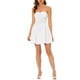 thumbnail image 1 of Vestido de mujer Inspire Chic con escote corazón, sin mangas, con cremallera, mini y de corte acampanado, blanco, XL, 1 of 6