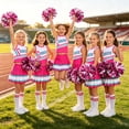 thumbnail image 4 of Benylion Girls Cheerleader Costume Outfit for Kids Sleeveless Cheerleading for Halloween Party Birthday Cheer Uniform Set for 5-6 Years, 4 of 6