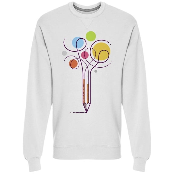 Graphic Pencil With Curly Lines Sweatshirt Men -Image by Shutterstock, Male XX-Large