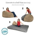 thumbnail image 3 of CordaRoy's Corduroy Convertible Full Size Bean Bag Chair, Khaki, 3 of 14