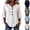 27# White, variant on Linen Blouses for Women V Neck 3/4 Sleeve Ruffle Cuff Shirts Plus Size Casual Button Down Tunic Tops 2026 White L