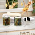 thumbnail image 4 of Yayeee 2 Pack Qtip Holder Bathroom Cotton Swab Canister with Lid Clear Dispenser Set, Green Floral Garden, 4 of 6