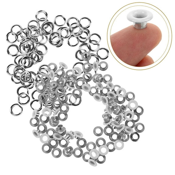 Masteelf 50pcs Metal Eyelets with Washers 5mm Grommets Tool Kit for Shoes Bead Cores DIY Projects Clothing and Leather