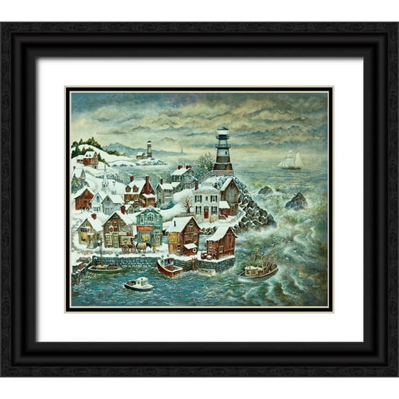 Bell, Bill 14x12 Black Ornate Wood Framed with Double Matting Museum Art Print Titled - Northern Lights
