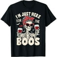 thumbnail image 2 of 100% Cotton Women Halloween Funny I'm Just Here for The Boos Skeleton T-Shirt, 2 of 5