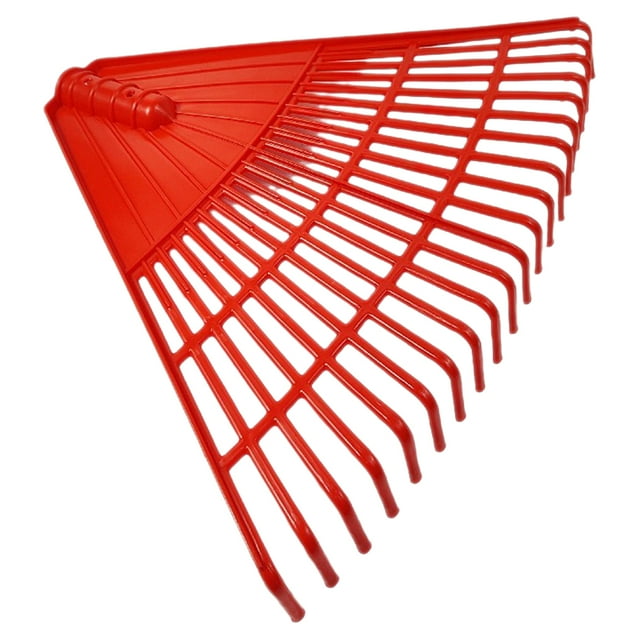 MOVTOTOP 1Pack Gardening Rake Red Plastic 21-Teeth Design for Weed Removal 15.9X12.6X1.8In