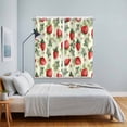 thumbnail image 3 of Red Strawberry Kitchen Curtains Window Panels, Summer Fruits Farmhouse Leaves Flower Pastoral Insulated Window Treatment Curtain, Grommet Curtains for Bedroom/Living Room/Bathroom, 2 Piece 42"Wx63"L, 3 of 8