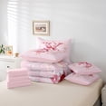 thumbnail image 6 of Castle Fairy Floral Initial 7-Piece Full Dreamy Princess Bow Flower Breathable Girls’ Bedding Set, 6 of 8