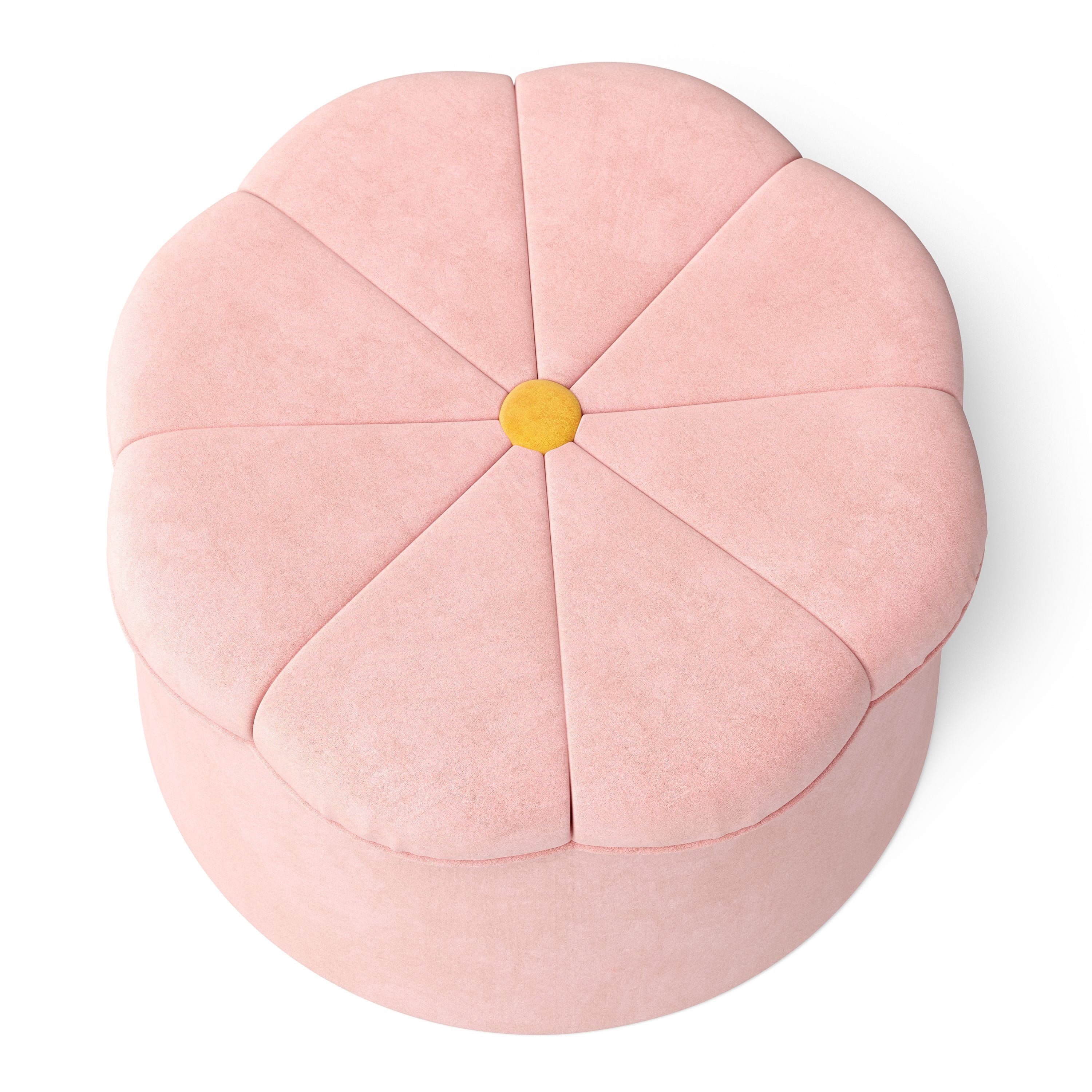 Mainstays Kids Daisy Pink Plush Fantasy Fun Ottoman with Hidden Storage