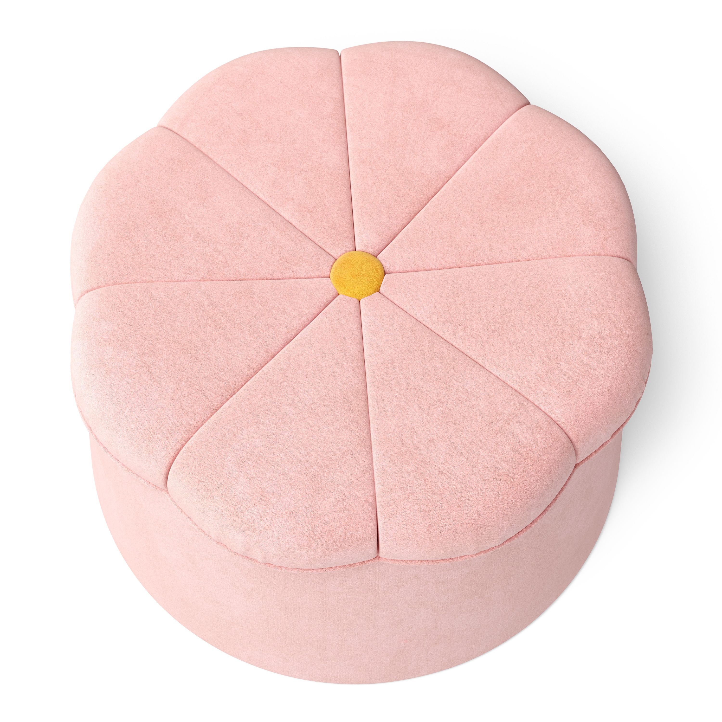 Mainstays Kids Daisy Plush Storage Ottoman, Pink photo 5