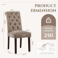 thumbnail image 2 of MALOL Tufted Dining Room Chairs Set of 2, Upholstered Accent Parsons Diner Chairs, Fabric Side Stylish Kitchen Chairs with Solid Wood Legs and Padded Seat, Taupe, 2 of 9