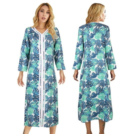 

Women Floral Long Pajamas Robes Lightweight Full Length Homewear Sleepwear