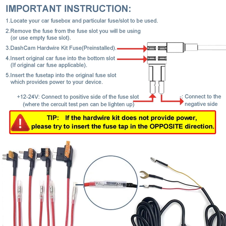 Dash Cam Hardwire Kit USB C a OBD 3,5 m Dashcam Hard
