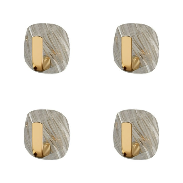 Billuyoard Ganchos de pared autoadhesivos de 4 piezas, colgador de bolsa de ropa de abrigo multifuncional, cocina multifuncional pegajosa fuerte Accesorios de baño Cuadrado/4 piezas