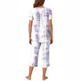 thumbnail image 5 of Tnhcen 2-Piece Women's Print Summer Pajama Set Comfy Short Sleeve Capri Pants with Pockets Homewear S-3XL, 5 of 6