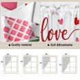 thumbnail image 3 of White Love Kitchen Window Curtains, Swag Curtains Valance for Bedroom Living Room Bathroom, Hppy Valentine's Day Geometric Leaves Rod Pocket Window Treatment Curtain Block Drapes 2 Panels 36"x45", 3 of 9