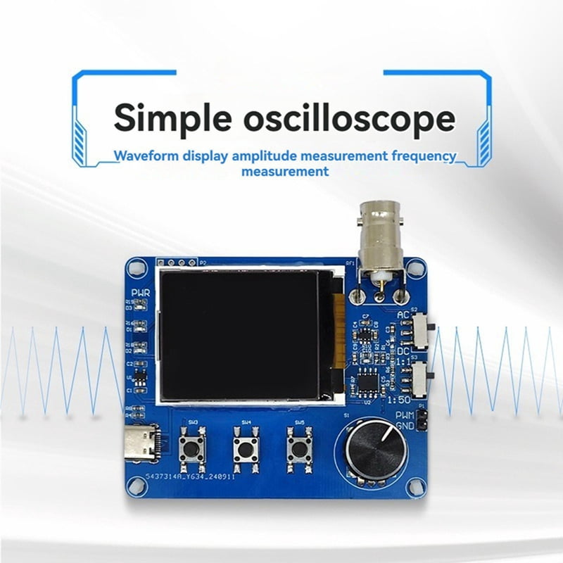 2X Mini Simple Oscilloscope with 1.8 Inch TFT Color Display, Waveform Measurement, Frequency Meter, Square Wave Output