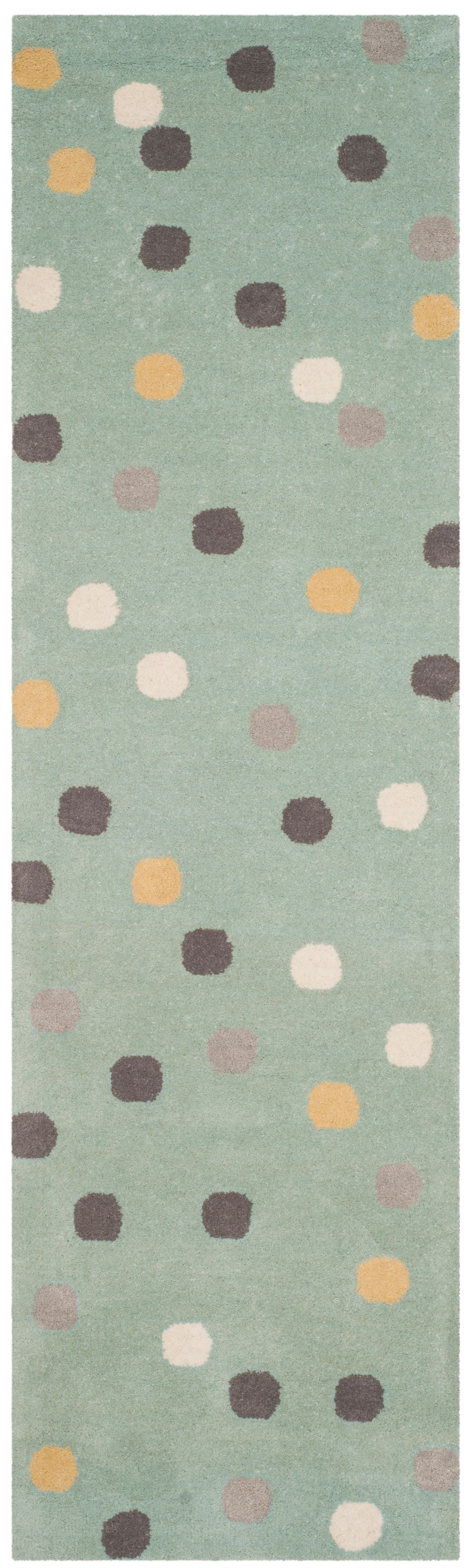 SAFAVIEH Martha Stewart Confetti Dot Wool Runner Rug, Sunken Pool, 2'3" x 8'