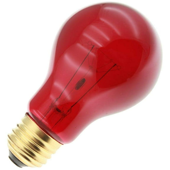 Industrial Performance Specialty/Decorative 25A19/TR, 25 Watt, 130 Volt, A19, Medium Base, Transparent Red Light Bulb (4 Pack)
