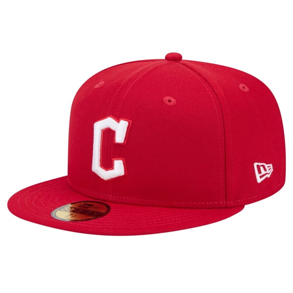 Men's New Era Red Cleveland Guardians White Logo 59FIFTY Fitted Hat