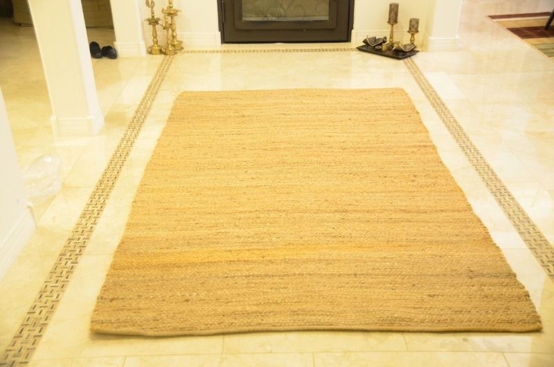 Jute Braided 5x8 ft Area Rugs Beige Large Natural Fiber Rectangle