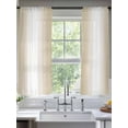 thumbnail image 3 of Beige White Ombre Semi Sheer Curtains 63 Inch Length 2 Panels Set, Country Minimalist Abstract Gradient Sheer Kitchen Curtain Privacy Voile Window Curtain for Living Room Bedroom Rod Pocket Drapes, 3 of 7