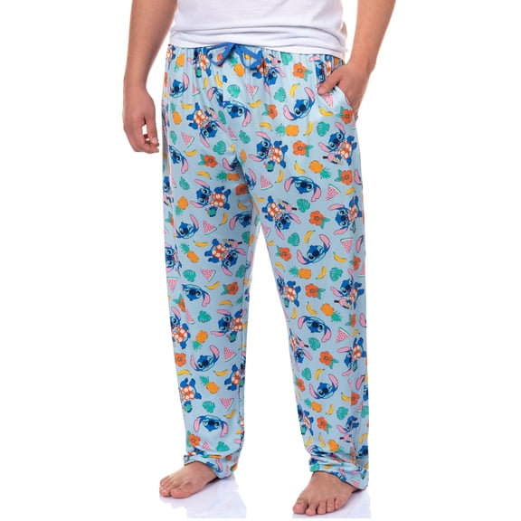 Disney Stitch Pajamas Men's Island Time Allover Design Lounge Sleep Pants