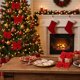 thumbnail image 4 of Paquete de 4 lazos navideños de terciopelo flocado para decoración navideña | Juego de 4 lazos decorativos grandes para coronas, árboles y guirnaldas, 4 of 6