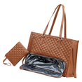 thumbnail image 3 of Conjunto de bolso de mano para mujer, bolso de almuerzo, bolso de mano para mamá, novia, esposa, hermana Marrón, 3 of 9