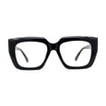 thumbnail image 1 of Mod Womens Thick Plastic Oversize Angular Cat Eye Sunglasses Black Clear, 1 of 4